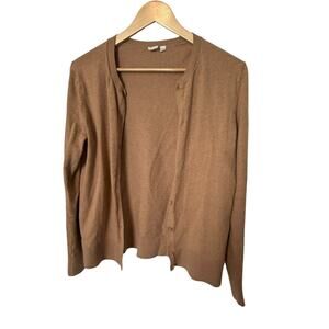 Gap Women's Tan Brown Lightweight Cardigan Cotton Size Large